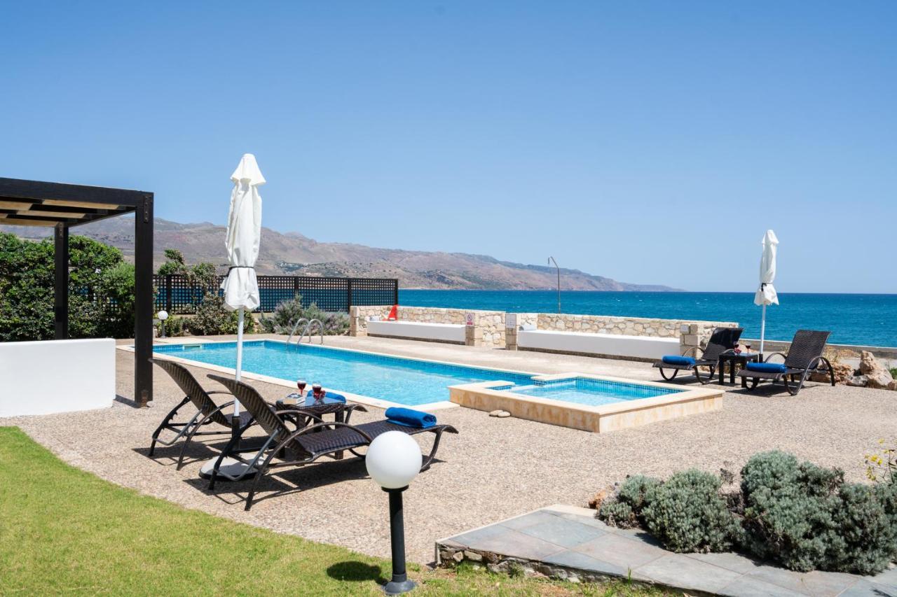 Beachfront Villa Turquoise With Private Pool, Bbq And Ping Pong Table La Canea Exterior foto