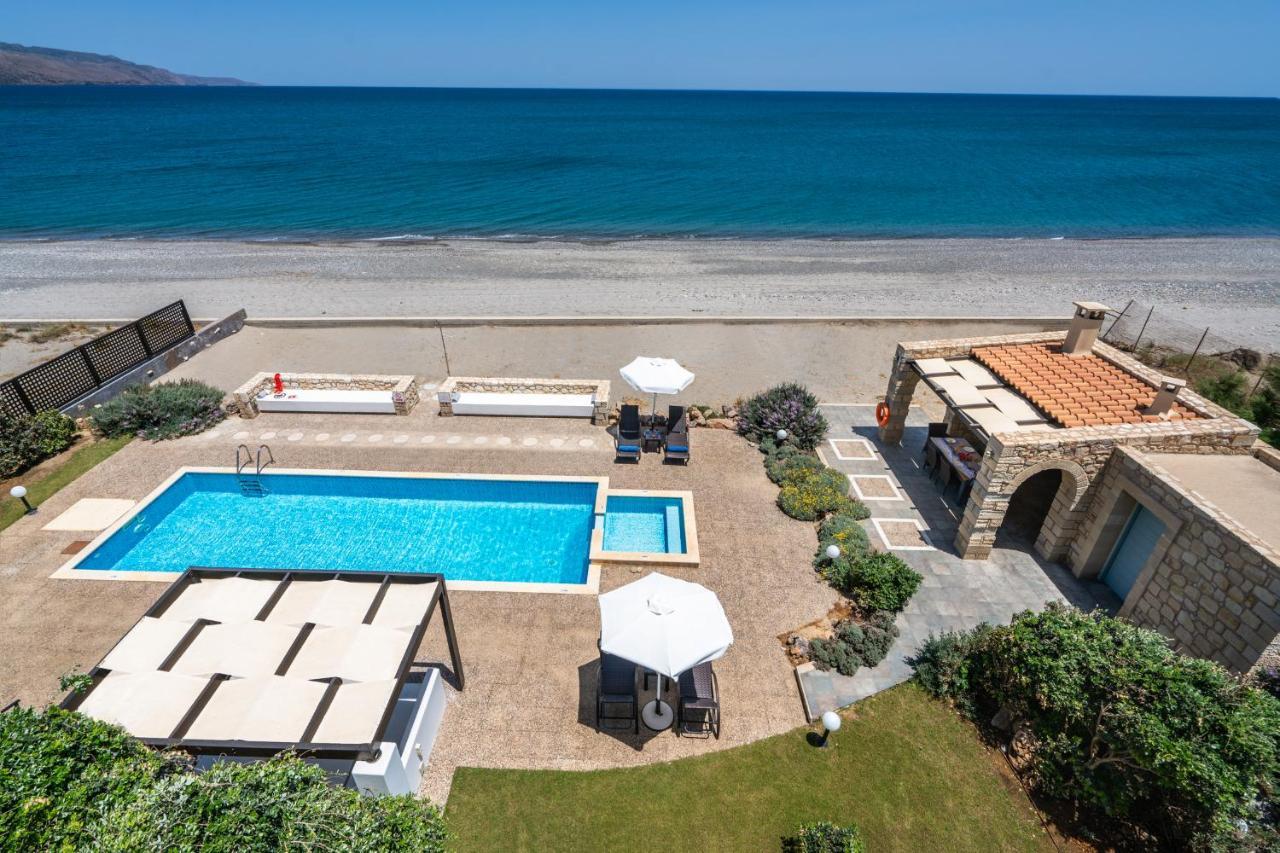 Beachfront Villa Turquoise With Private Pool, Bbq And Ping Pong Table La Canea Exterior foto
